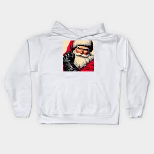 Santa Daddy, Leather Man Kids Hoodie